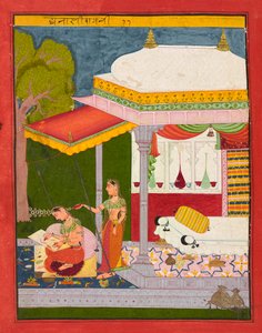 Dhanasri Ragini, foglio da un Ragamala, c.1680