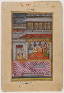 Dipaka Raga, pagina da una serie Ragamala dispersa, c.1800 da Indian School