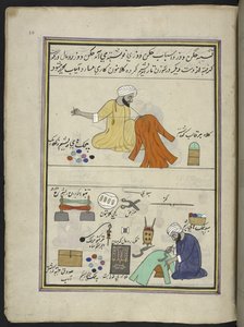 Ricamatore e goffratore, 86 disegni rilegati in un volume che raffigura mestieri e occupazioni in Kashmir, Artigiani mostrati al lavoro con i loro strumenti e attrezzature, di un artista del Kashmir, probabilmente a Srinagar, c.1850-60 da Indian School