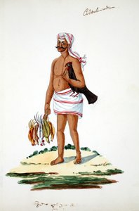 Contadino con galline da Indian School