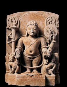 Arte indiana: Divinità Vishnu. Altorilievo. X secolo. Da Meerut