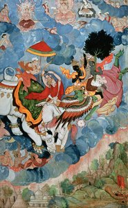 Il combattimento di Krishna con Indra, c.1590 da Indian School