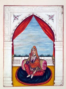 Maharani Chand Kaur, dal Regno del Punjab, i suoi Sovrani e Capi, volume I, un volume di 27 studi ad acquerello di un artista indiano non identificato, c.1840