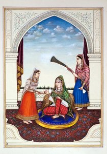 Maharani Jindan, dal Regno del Punjab, i suoi Sovrani e Capi, volume I, un volume di 27 studi ad acquerello di un artista indiano non identificato, c.1840