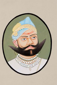 Miniatura del Maharaja Sajjan Singh 1874 da Indian School