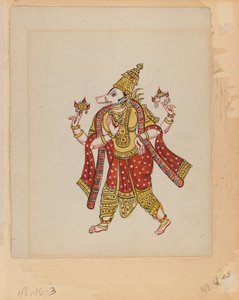 Uno di una serie di nove immagini che mostrano indiani in diverse professioni