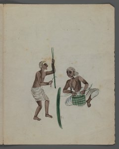 Uno di una serie di nove immagini che mostrano indiani in diverse professioni da Indian School