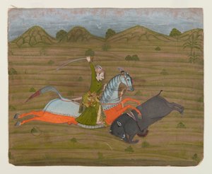 Principe che caccia il cinghiale, 1765 da Indian School