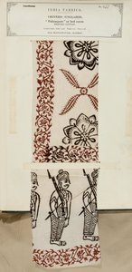 Campione di copriletto o palampore stampato in cotone da Masulipatam a Madras, dalla Collezione dei Produttori di Tessuti dell
