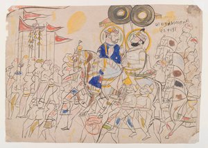Raja Ram Singh II di Kotah e Ramkishan Singh di Udaipur, c.1850 da Indian School
