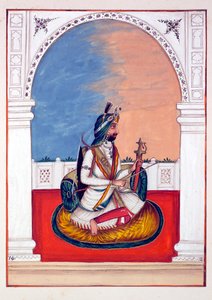 Rajah Hira Singh, dal Regno del Punjab, i suoi Sovrani e Capi, volume I, un volume di 27 studi ad acquerello di un artista indiano non identificato, c.1840 da Indian School