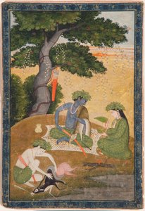 Rama, con Sita e Lakshmana nella foresta, dal Ramayana, c.1790