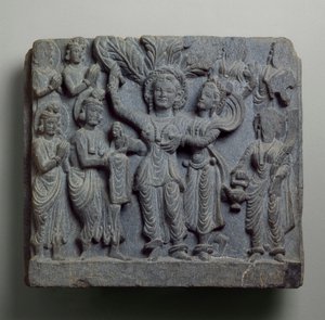 Rilievo che raffigura la nascita di Buddha, Gandhara, probabilmente Sikri, II-III secolo