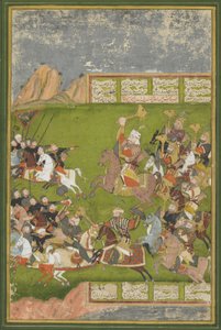 Rustam che sconfigge Afrasiyab, da uno Shahnama, dinastia Mughal