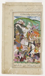 Rustam cattura il Khaqan della Cina e lo trascina dal suo elefante bianco