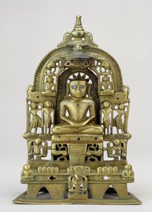 Immagine seduta del Tirthankara Jain Kuntanatha, Vasantagarh, Rajasthan Meridionale, 1476