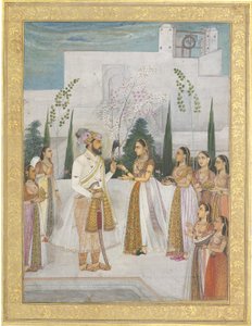 Shah Jahan presenta gioielli a una principessa da Indian School
