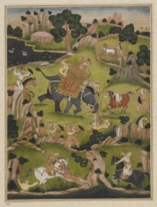 Shah Jahan a caccia, foglio di album staccato