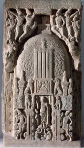 Lastra di stupa (frammento di rilievo, 225-325) da Indian School