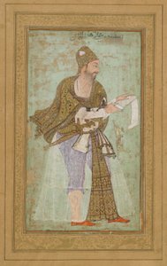 Sultano Ali Adilshah I di Bijapur, foglio di album con dipinto, c.1590 da Indian School