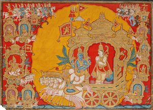 La battaglia di Kurukshetra, da Mysore, India, 1800-25