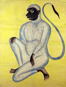 Il Dio Scimmia Hanuman, Kalighat, Calcutta, c.1870 da Indian School