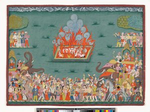 Il Sati di Ramabai, moglie di Madhavrao Peshwa, c.1772-75