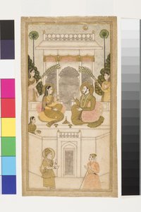 Il Sultano di Golconda, Quli Qutb Shah, Seduto con la Sua Consorte da Indian School