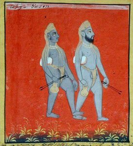 Due Gosains, mendicanti religiosi, Udaipur, c.1810-20 (dettaglio)