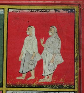 Due Devoti Jain (dhondiya) Mendicanti Religiosi, Udaipur, c.1810-20 (dettaglio)