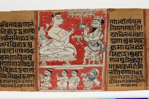 Vimalaprava conversa con Raji e Lakshmi, c.1300 da Indian School