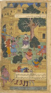Vol.1 fol.10 Sita, sorvegliata dai raksaskas a Lanka, guarda l