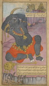 Vol.2 fol.208 Kumbhakarna sbadiglia mentre viene svegliato dal sonno da Indian School