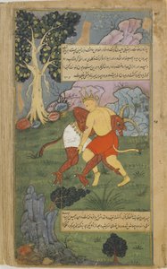 Hanuman sconfigge Nikumbha strappandogli la testa