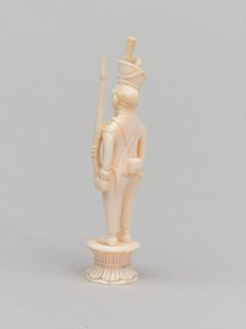 Pedone bianco, pezzo degli scacchi, India, circa 1820 da Indian School