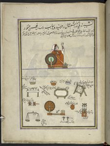 Donna che fila lana, 86 disegni rilegati in un volume che raffigurano mestieri e occupazioni in Kashmir, Artigiani al lavoro con i loro strumenti e attrezzature, Di un artista del Kashmir, probabilmente a Srinagar, c.1850-60