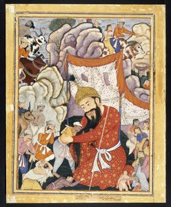 Zumurrud Shah si rifugia nelle montagne, ca. 1570 da Indian School