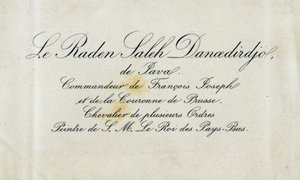 Biglietto da visita di Raden Saleh Danoedirdgio, c.1850-80