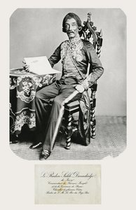 Ritratto di Raden Saleh e il suo biglietto da visita, c.1850-70