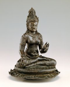 Tara seduta (bronzo, oro e argento) da Indonesian School
