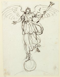 Fama, schizzo preliminare, c.1631 da Inigo Jones