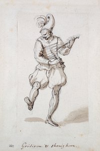 Uomo con graticola e calzascarpe