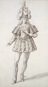Mascherato con piume e pennacchio da Inigo Jones