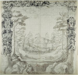 Proscenio e scena di caccia da Inigo Jones