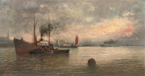 Scarico del carico in un porto, 1871 da Ioannis Altamouras
