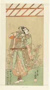 Attore Ichikawa Yaozo II nel ruolo di Soga no Goro con trappola per volpi da Ippitsusai Bunchō
