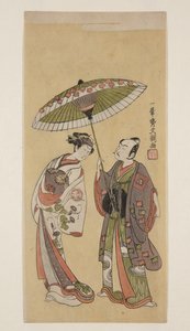 Attori Ichikawa Yaoz? II come Soga no J?r? e Segawa Kikunoj? II come ?iso no Tora (stampa xilografica a colori) da Ippitsusai Bunchō