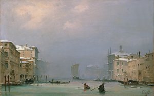 Canale Grande con neve e ghiaccio, 1849 da Ippolito Caffi