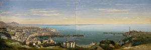 Veduta di Genova con il porto da Ippolito Caffi