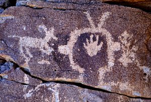 Petroglifo Anasazi (arte rupestre) incisioni nel Nuovo Messico